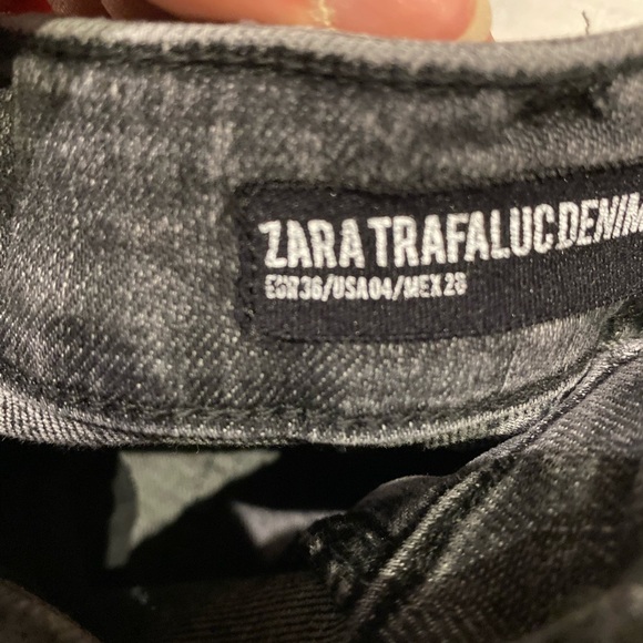 Zara black grey skinny ripped jegging jeans size 4 - Picture 4 of 4